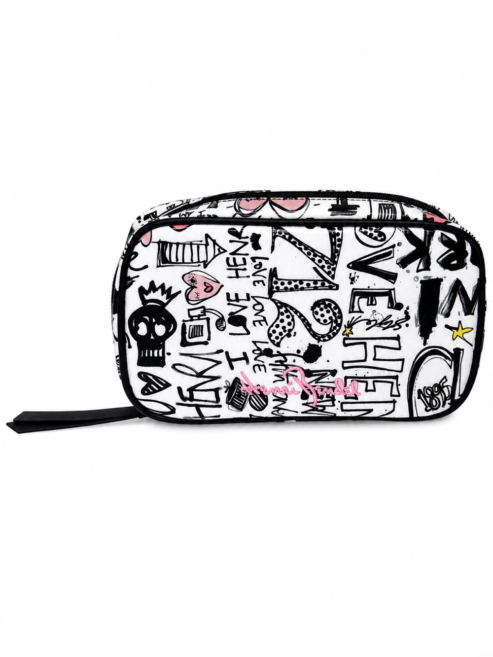 Henri Bendel West 57th Graffiti Print Travel Jewelry Cosmetic Case Zip Pouch - Picture 2 of 6